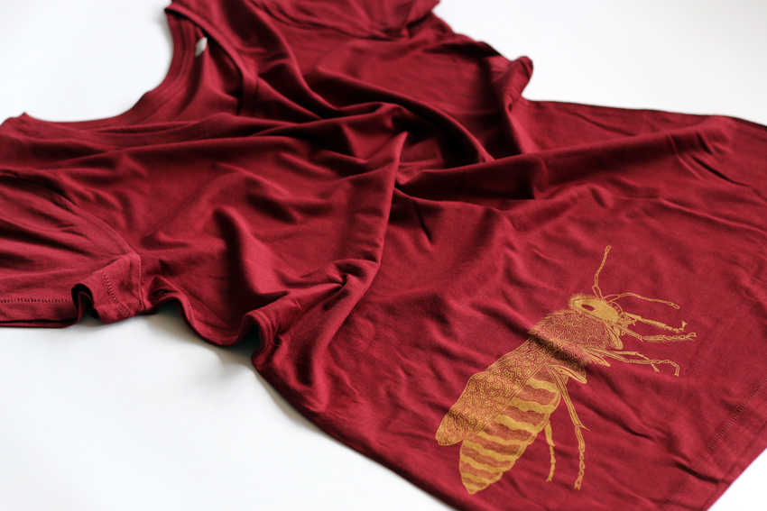 Women - Burgundy with golden Sand wasp - S (TS064)
