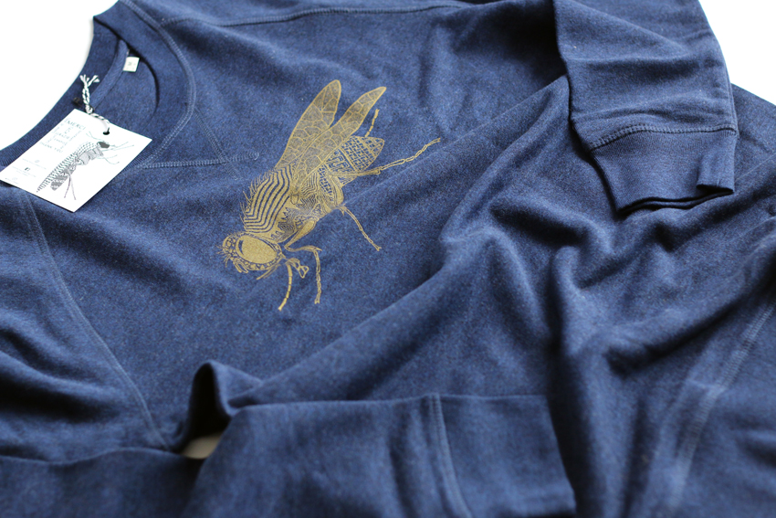 Men - Black heather blue with golden Fly - M (SWA088)