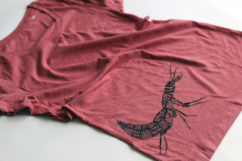 Women - Heather cranberry with black Beetle - XL (TS013)