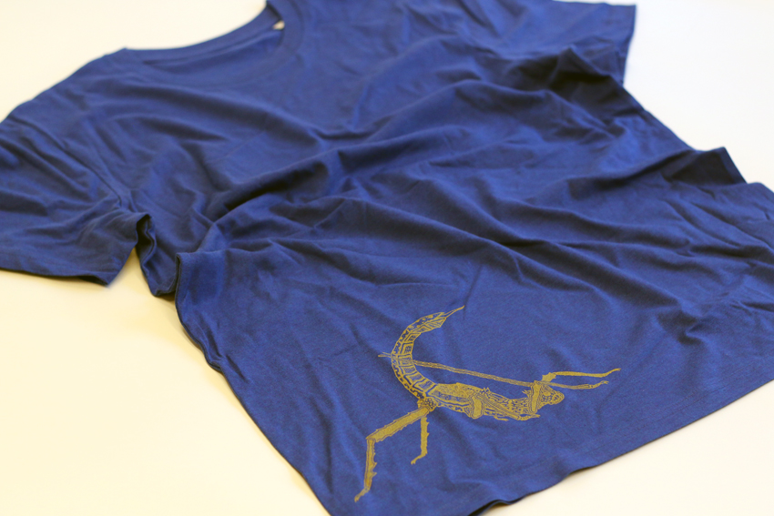 Men - Heather royal blue with golden Jungle nymph - XL (TS079)