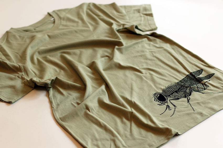 Men - Sage green with black Fly - L (TS031)