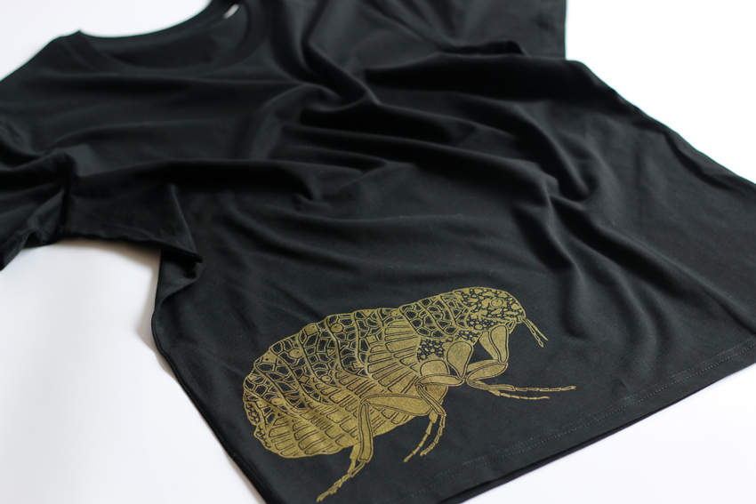 Men - Black with golden Flea - L (TS040)