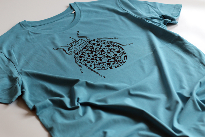 Men - Atlantic blue with black Ladybird - XL (TS034)