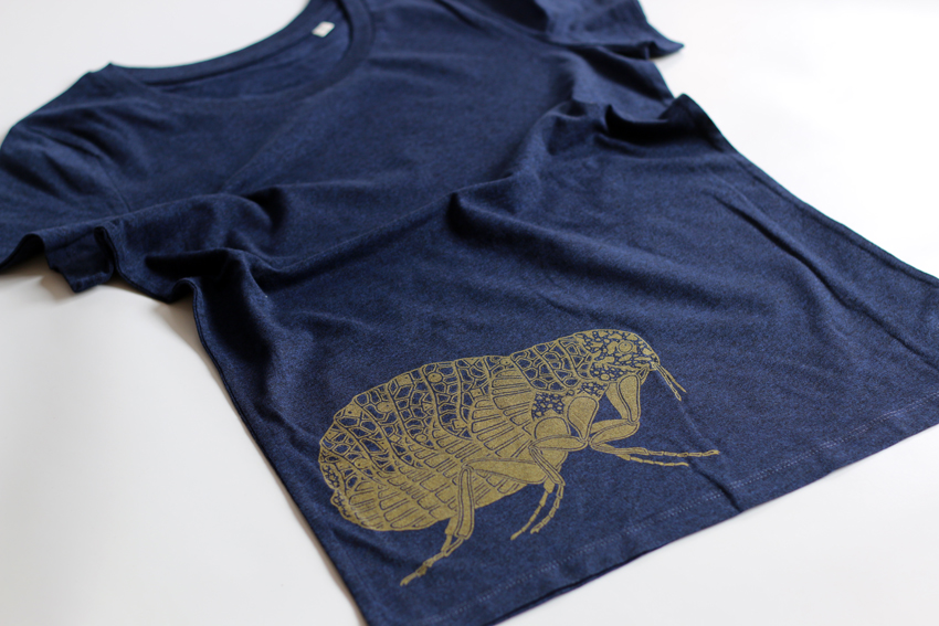 Women - Black heather blue with golden Flea - S (TS067)